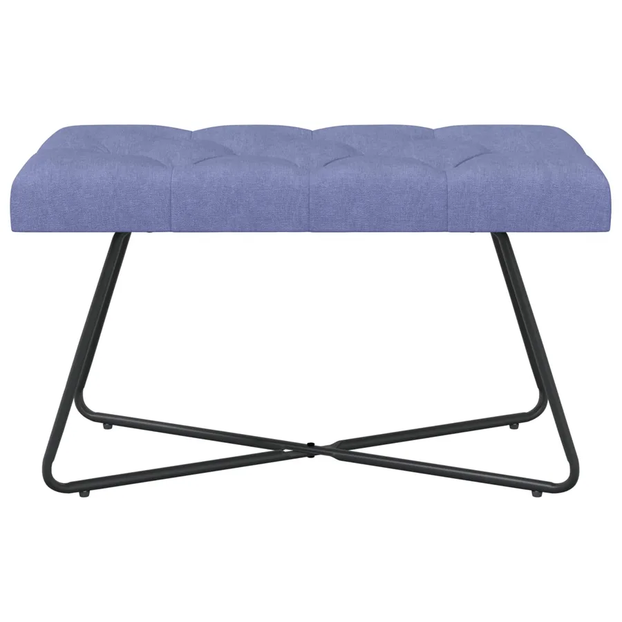 Banc avec capitonnage bouton Bleu denim 80 x 40 x 46 cm Tissu - 5