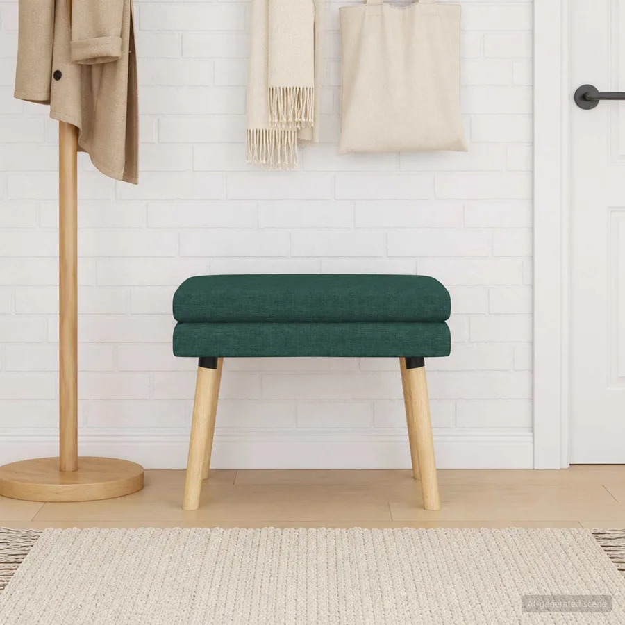 Banc à double couche Vert foncé 60 x 40 x 46 cm Tissu - 4