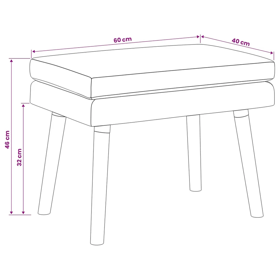 Banc à double couche Vert foncé 60 x 40 x 46 cm Tissu - 9