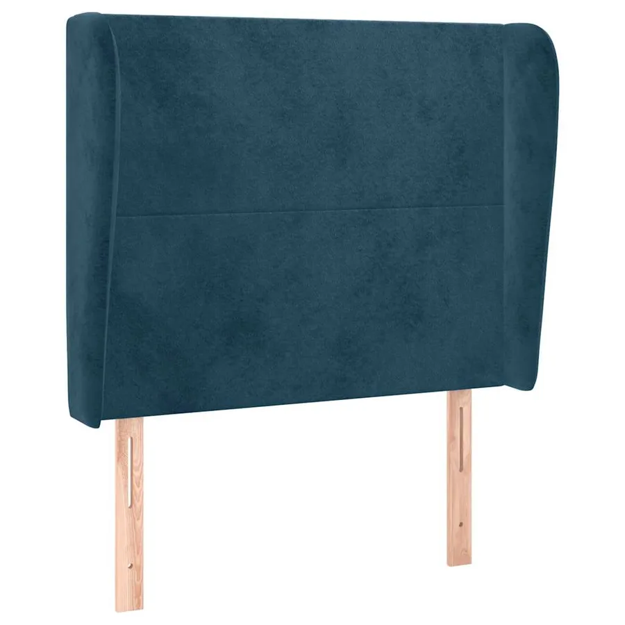 Tête de lit avec oreilles Bleu foncé 93x23x118/128 cm Velours - 2