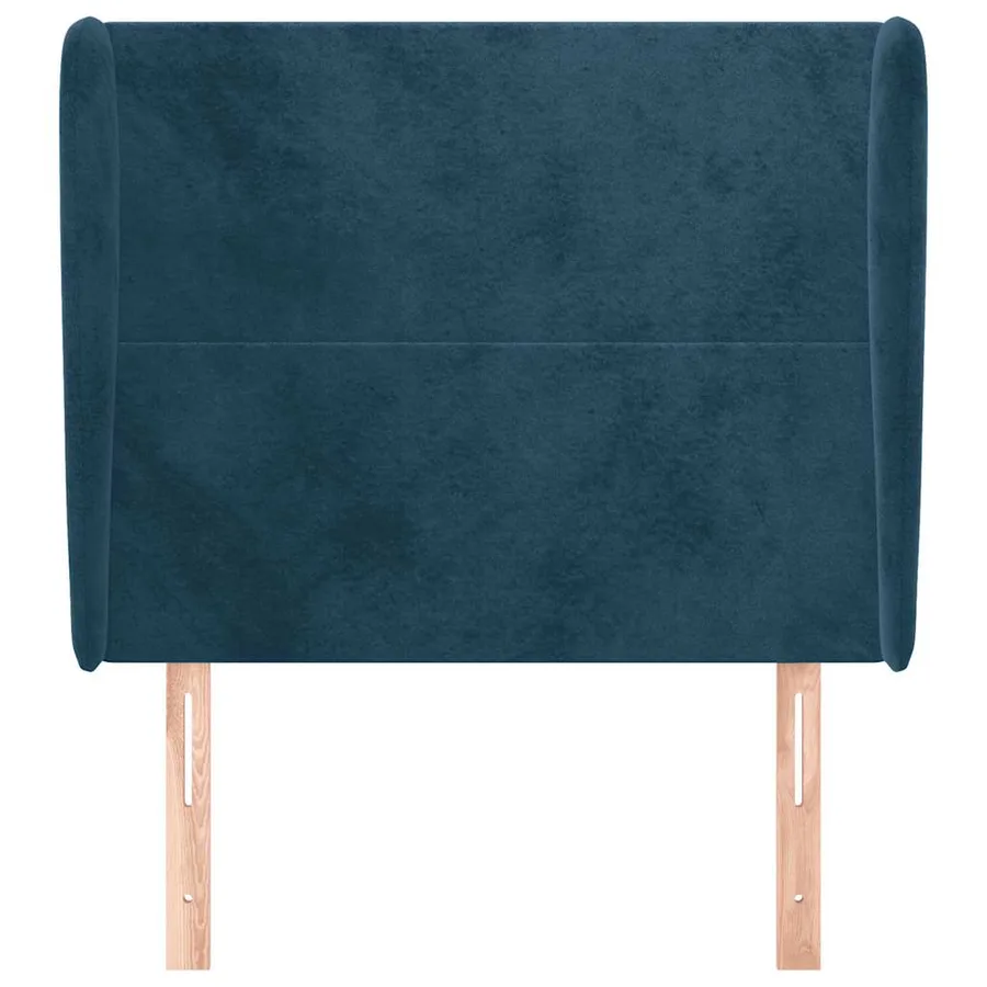 Tête de lit avec oreilles Bleu foncé 93x23x118/128 cm Velours - 3