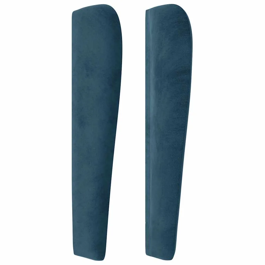Tête de lit avec oreilles Bleu foncé 93x23x118/128 cm Velours - 4
