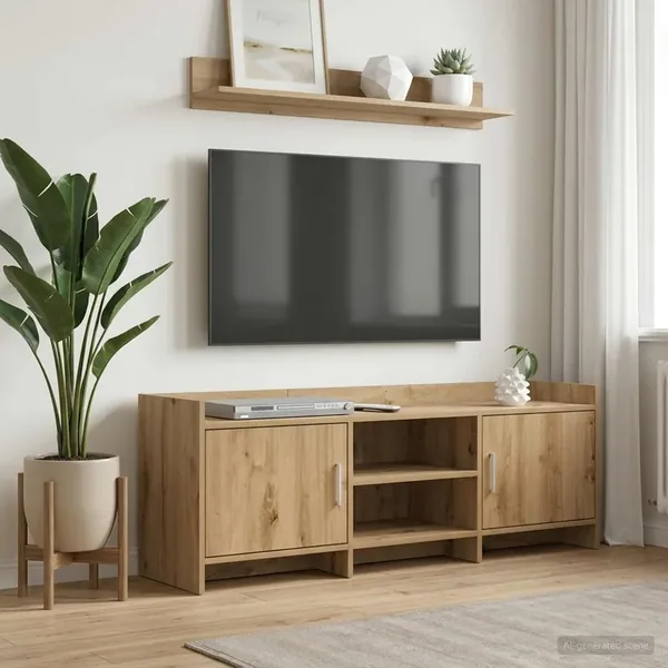 Meuble TV 130 x 33 x 47 cm Chêne artisanal Bois d'ingénierie