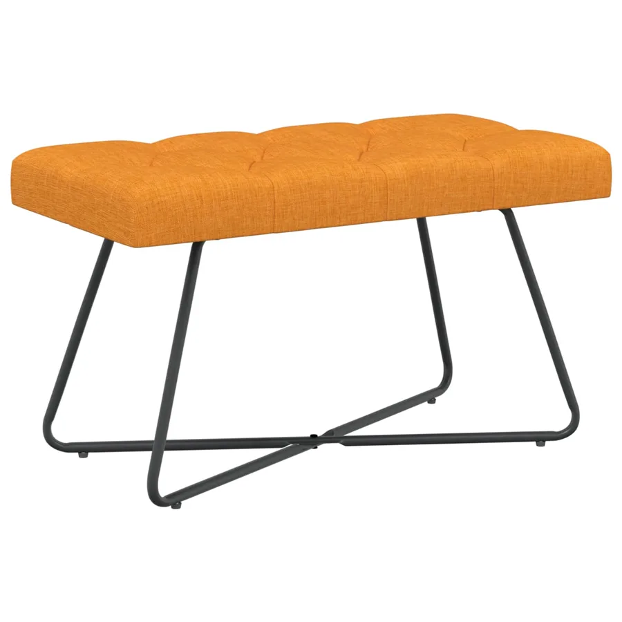Banc avec capitonnage bouton Jaune foncé 80 x 40 x 46 cm Tissu - 2