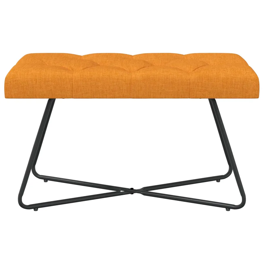 Banc avec capitonnage bouton Jaune foncé 80 x 40 x 46 cm Tissu - 5
