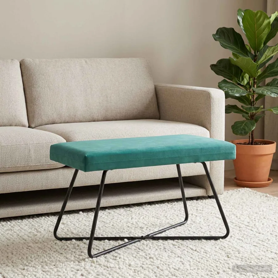 banc Turquoise 80 x 40 x 45 cm Velours