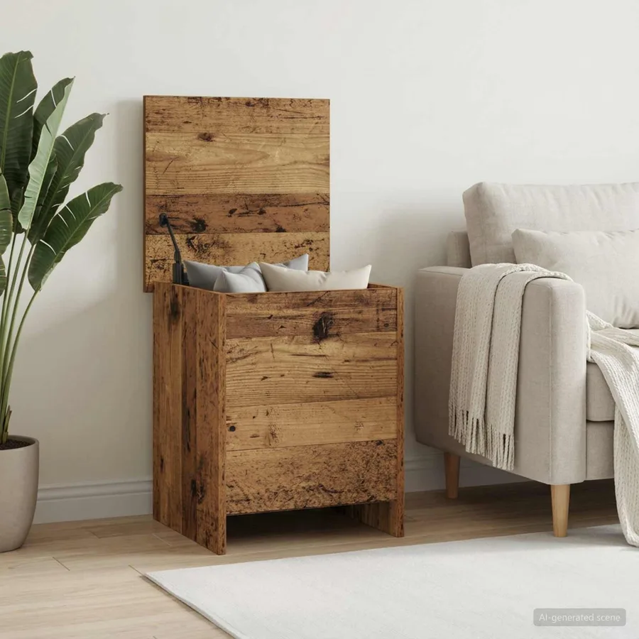 Coffre de rangement avec stockage Bois ancien 40 x 40 x 50 cm - 4