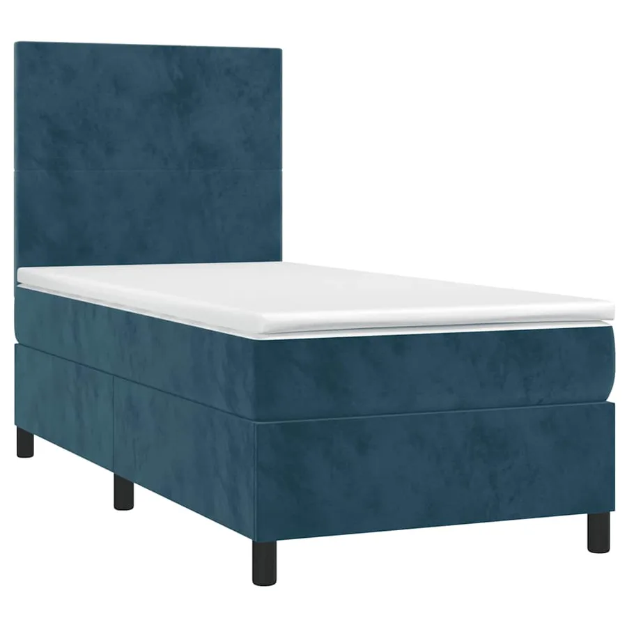 Sommier à lattes de lit avec matelas Bleu foncé 90x200 cm - 3