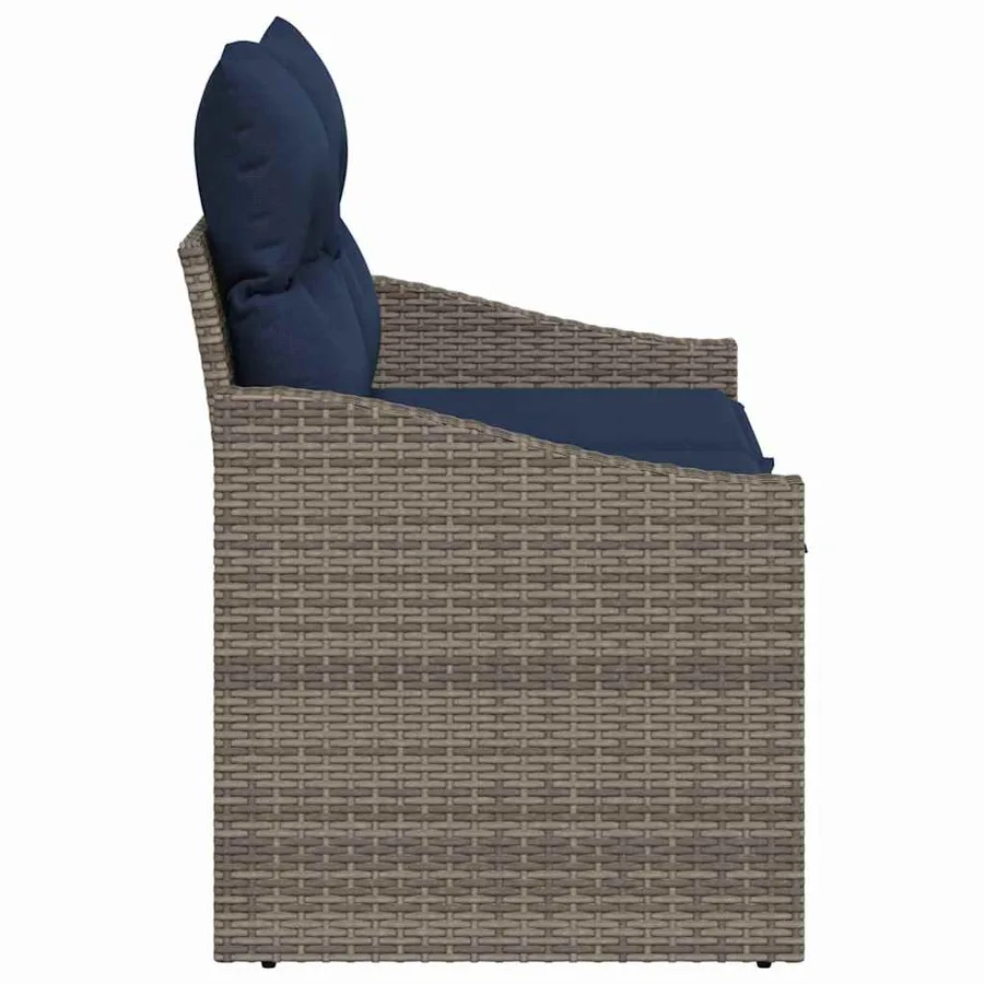 Canapé de jardin Gris 123 x 62 x 69 cm polyrotin - 4
