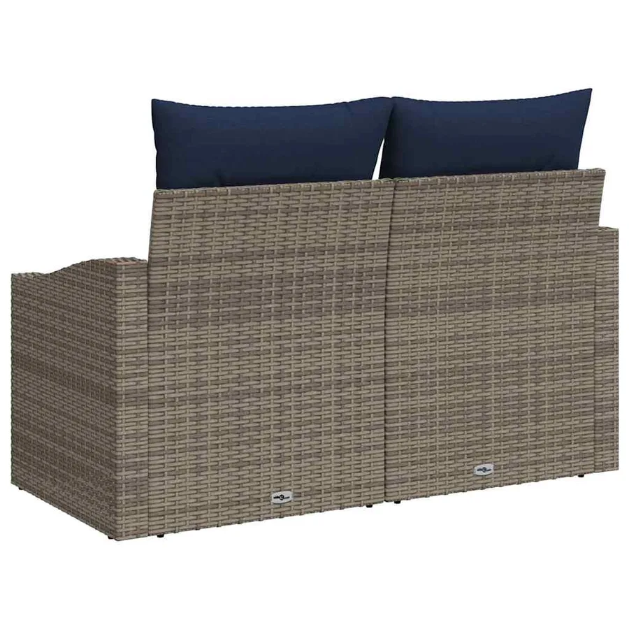 Canapé de jardin Gris 123 x 62 x 69 cm polyrotin - 5