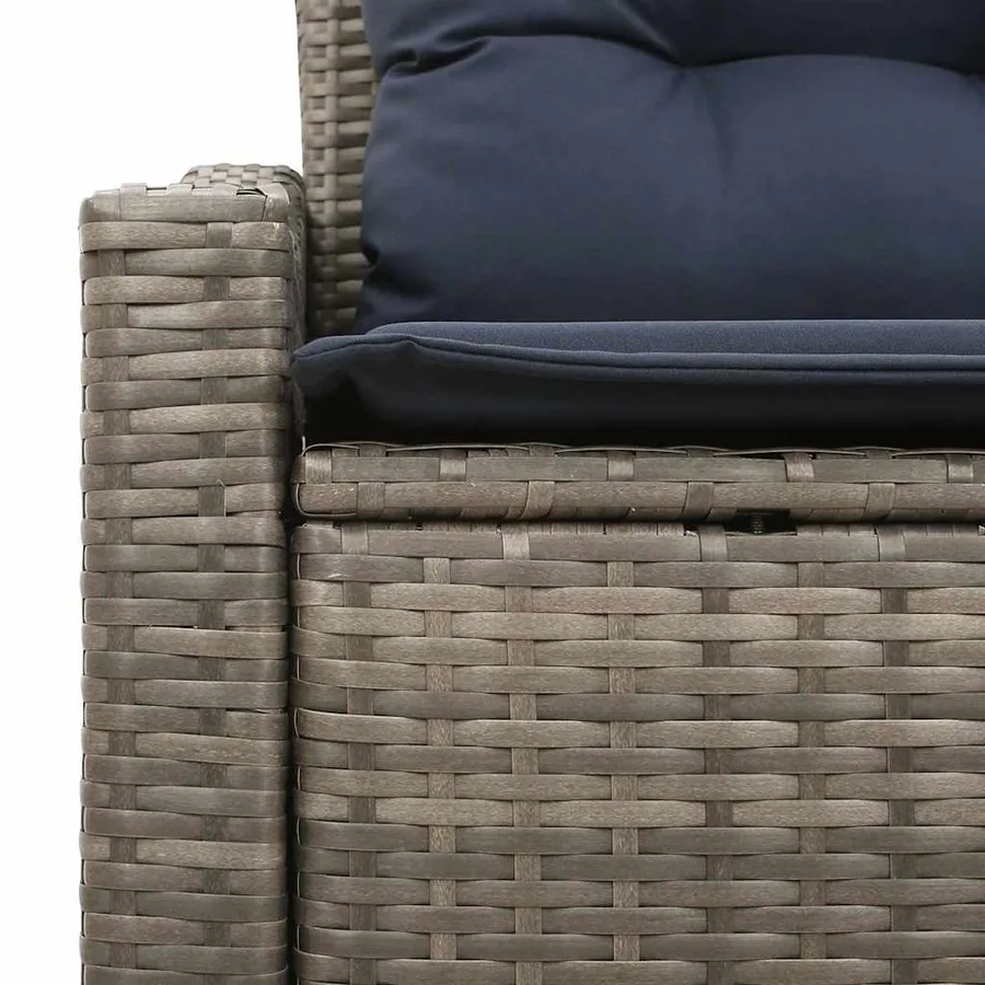 Canapé de jardin Gris 123 x 62 x 69 cm polyrotin - 7