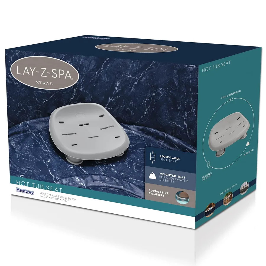 Bestway Siège de spa Gris 40,8 x 31,5 x 20 cm PP et acier inoxydable - 3