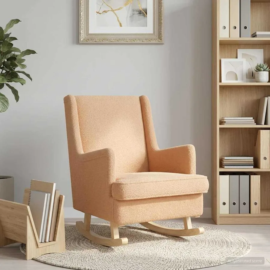 Chaise à bascule Beige 62 x 80 x 85 cm Bouclé