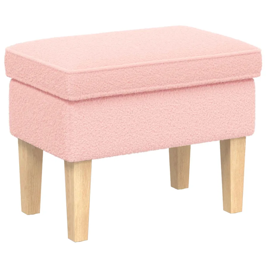 Pouf Rose 55 x 35 x 41 cm Bouclé - 2