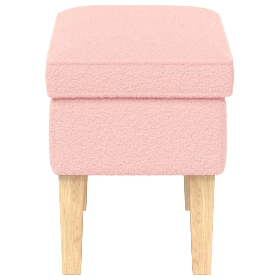 Pouf Rose 55 x 35 x 41 cm Bouclé - 4