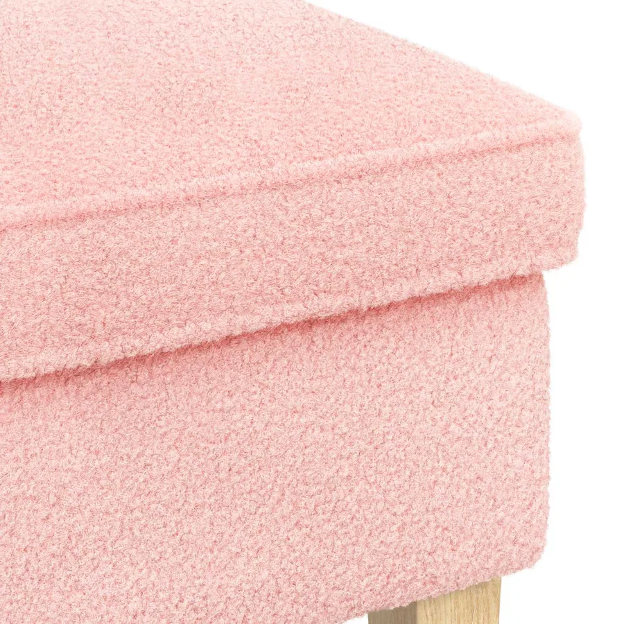 Pouf Rose 55 x 35 x 41 cm Bouclé - 5