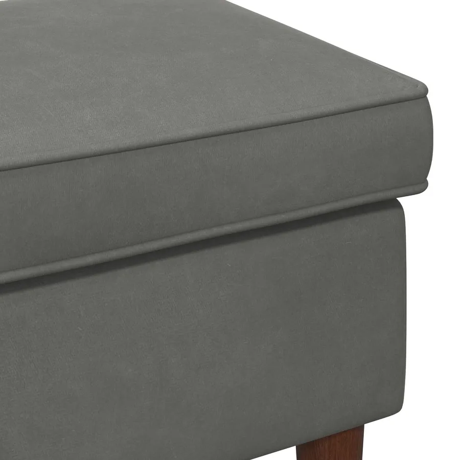 Pouf Gris foncé 55 x 35 x 41 cm Velours - 5
