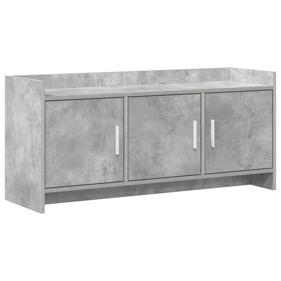 Meuble TV 102 x 33 x 47 cm Gris béton Bois d'ingénierie - 2