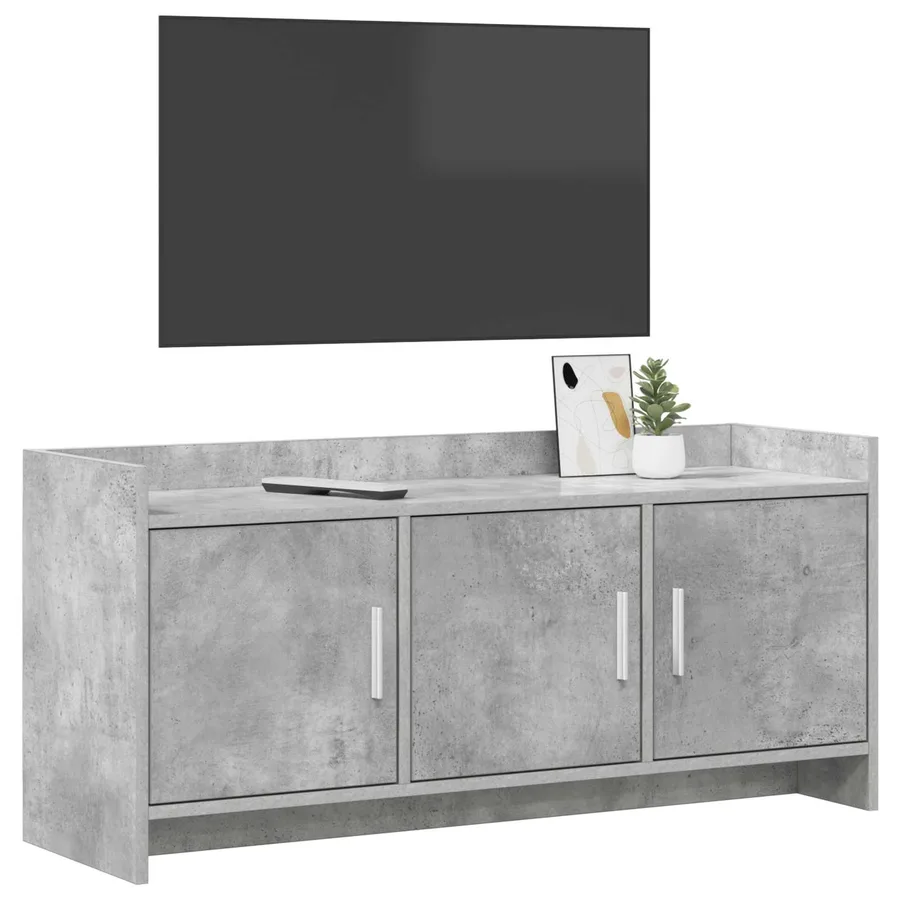 Meuble TV 102 x 33 x 47 cm Gris béton Bois d'ingénierie - 3