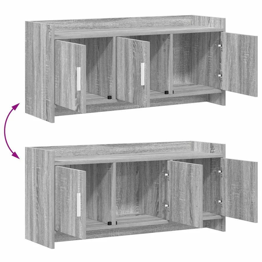 Meuble TV 102 x 33 x 47 cm Sonoma gris Bois d'ingénierie - 9