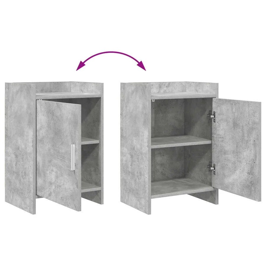 Tables de chevet Gris béton 40 x 30 x 60 cm Bois d'ingénierie - 7