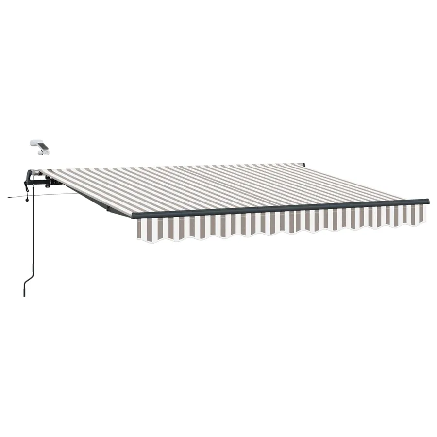 Auvent rétractable Gris clair et blanc 400 × 300 cm Polyester - 2
