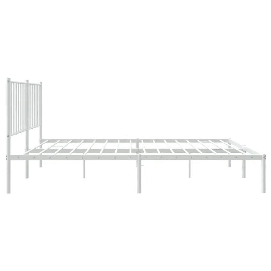 Cadre de lit métal sans matelas et tête de lit blanc 120x200 cm - 6