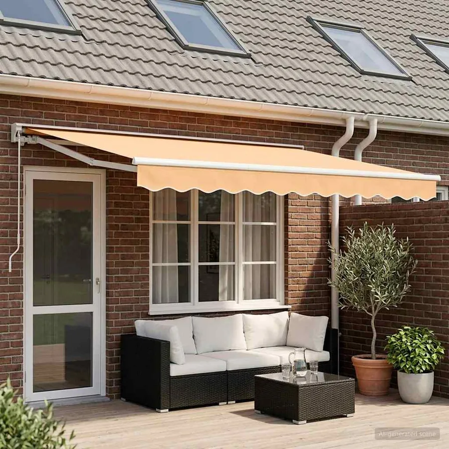 Auvent rétractable manuel Sable 4 × 3,5 m
