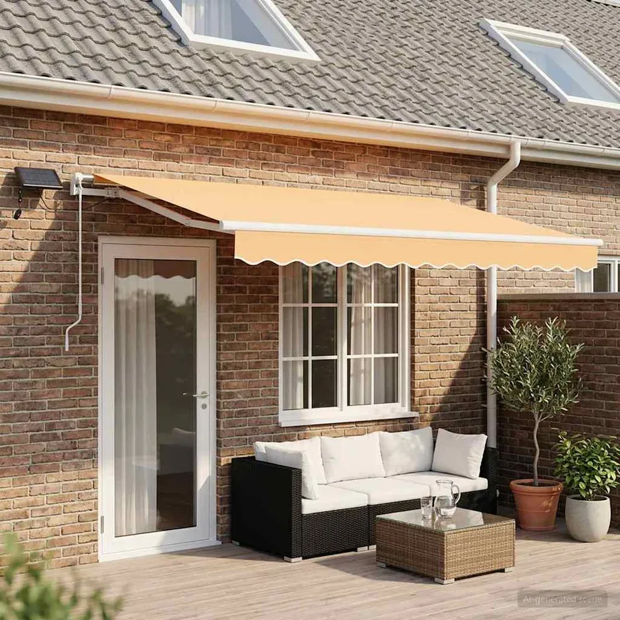 Auvent rétractable Sable 400 × 350 cm Tissu et Aluminium - 3