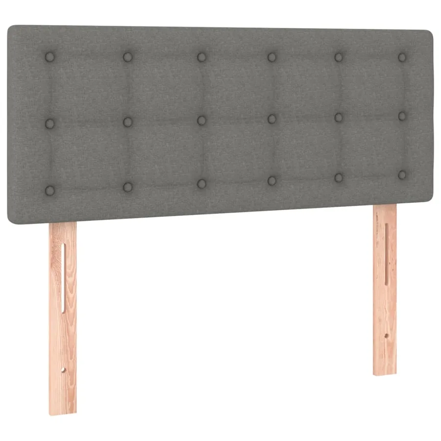 Sommier à lattes de lit avec matelas Gris foncé 100x200cm Tissu - 6