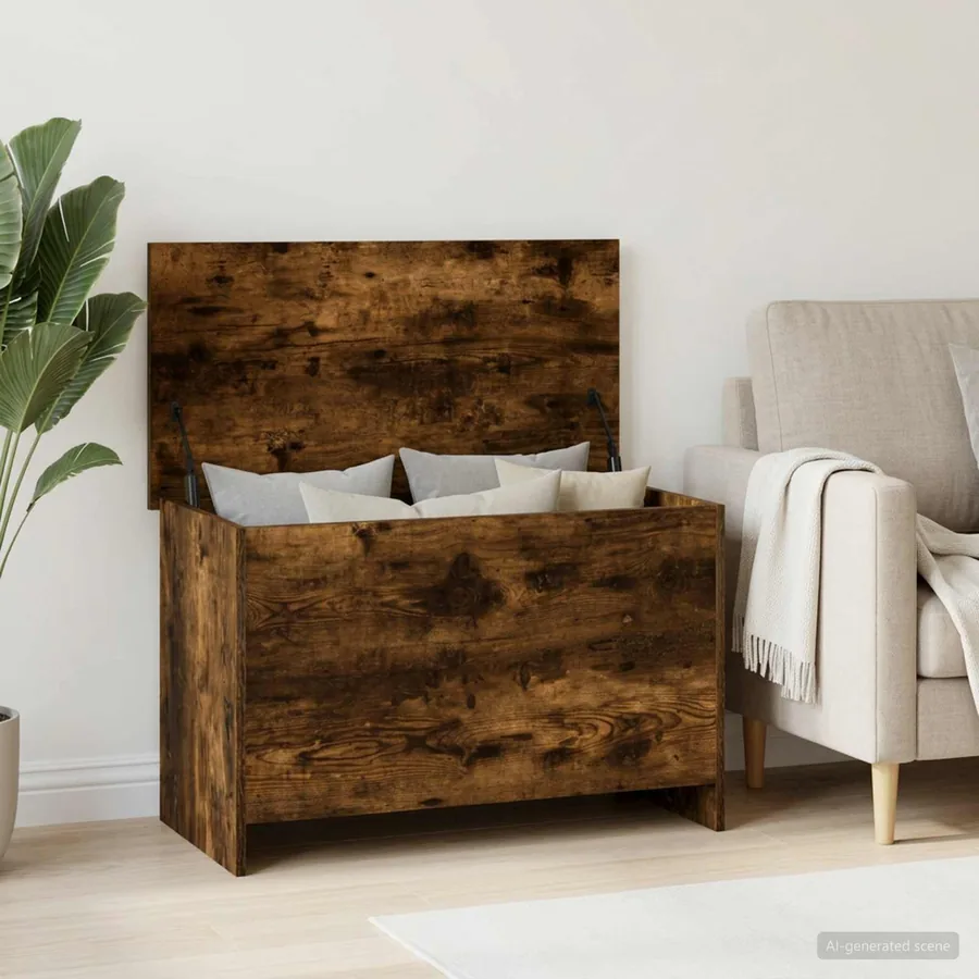 Coffre de rangement avec stockage Chêne fumé 80 x 40 x 50 cm