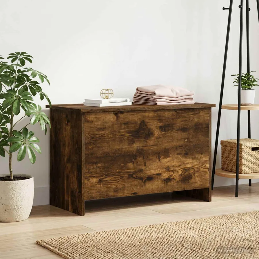 Coffre de rangement avec stockage Chêne fumé 80 x 40 x 50 cm - 4