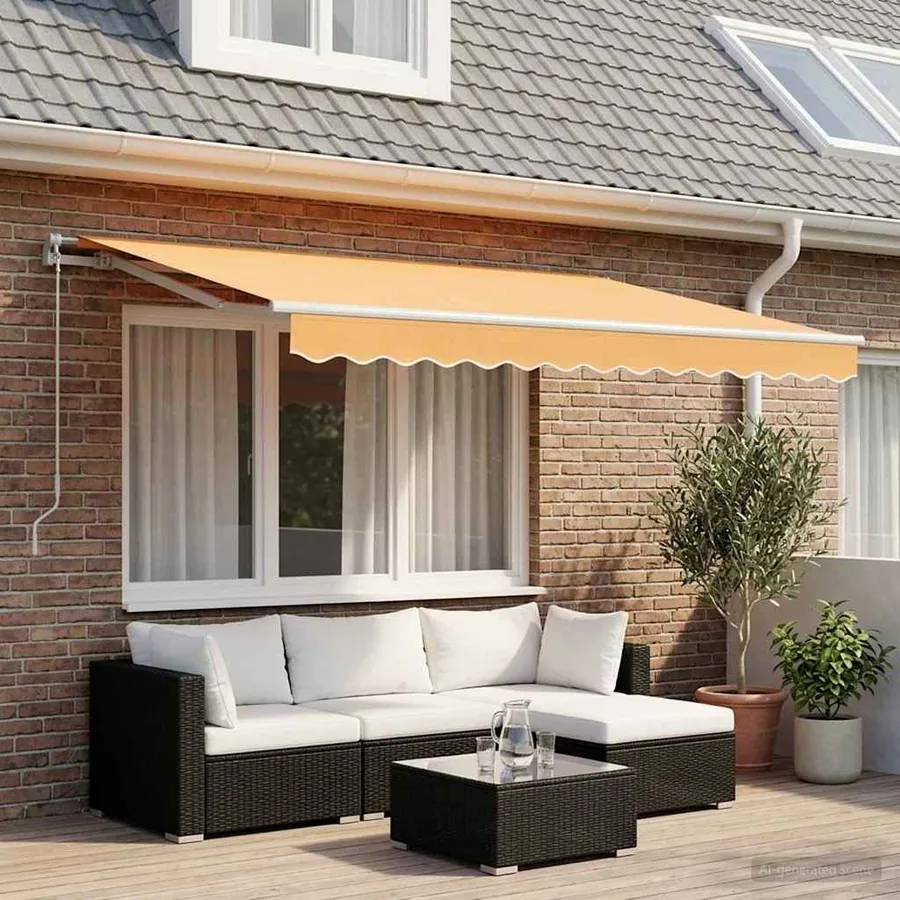 Auvent rétractable Sable 3 x 2,5 m Polyester et Aluminium