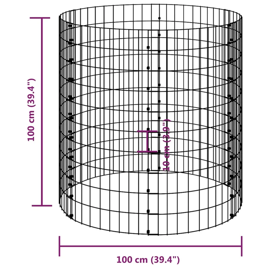 Composteur de jardin Ø100x100 cm Acier galvanisé - 6