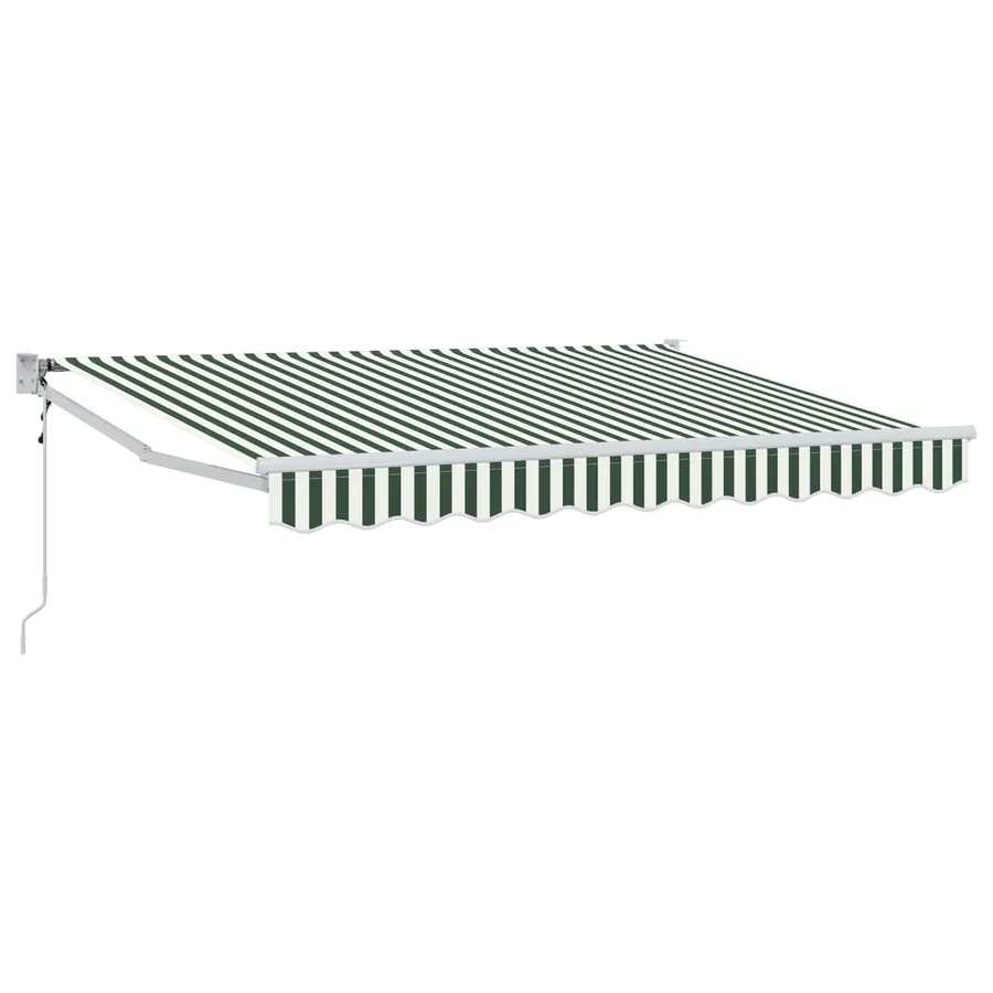 Auvent rétractable Vert et blanc 3 x 2 m Polyester et métal - 2