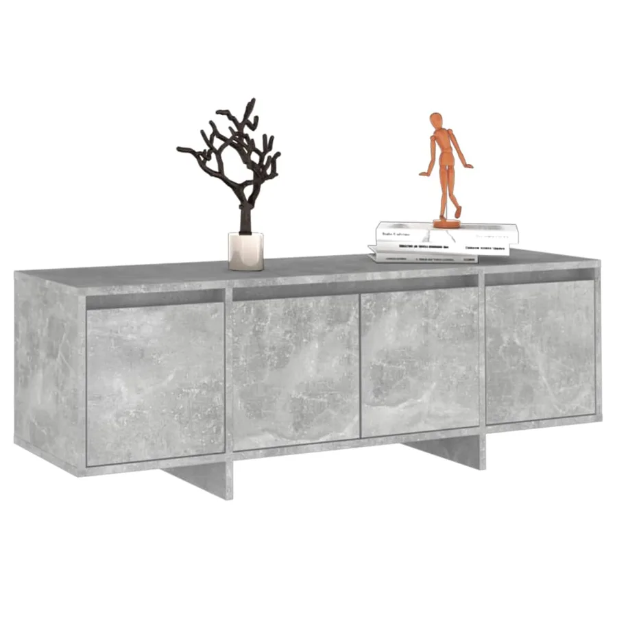 Meuble TV gris béton 120x30x40,5 cm bois d'ingénierie - 4