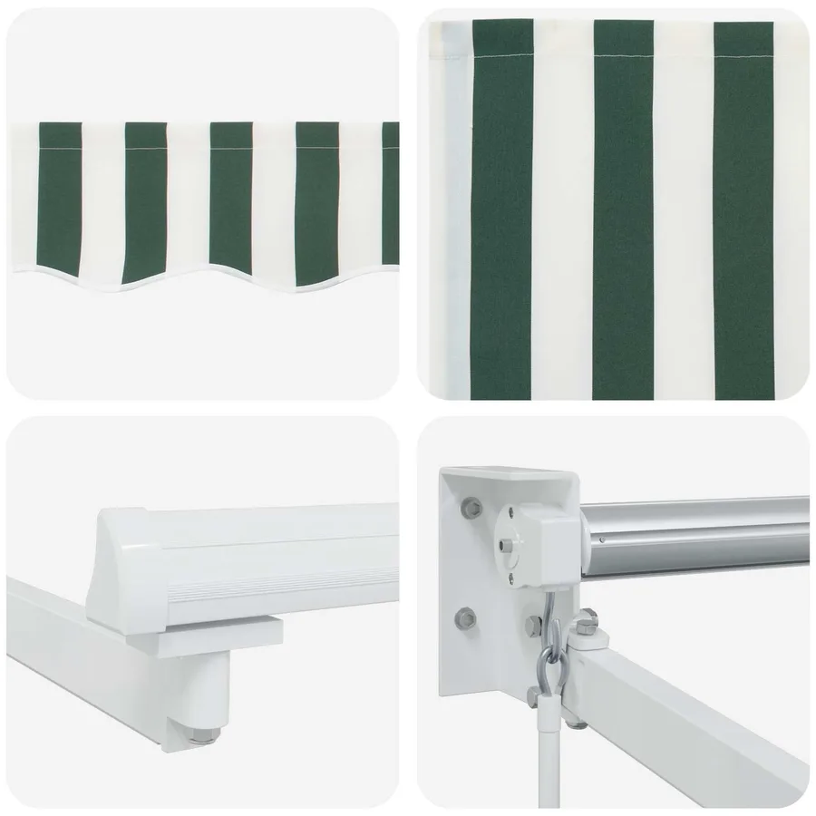 Store rétractable manuel avec LEDs Vert et blanc 2,5 x 2 m - 9