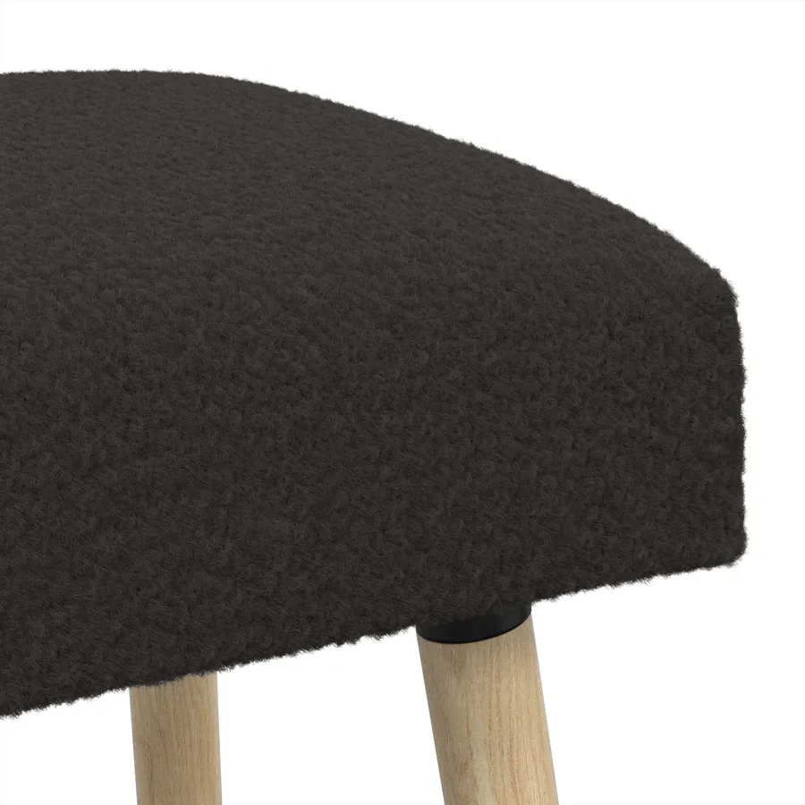 banc Uni Noir 110 x 40 x 46 cm Bouclé - 6