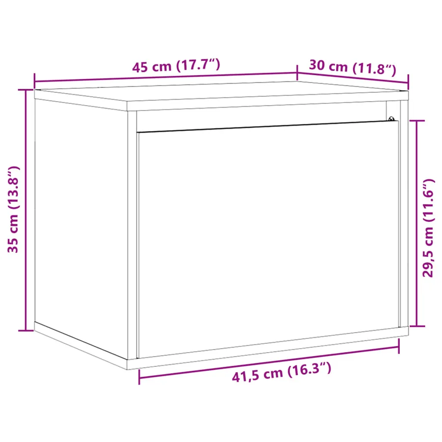 Armoire murale 45x30x35 cm Bois de pin massif - 12