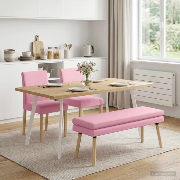 Banc à double couche Rose 110 x 40 x 47 cm Tissu