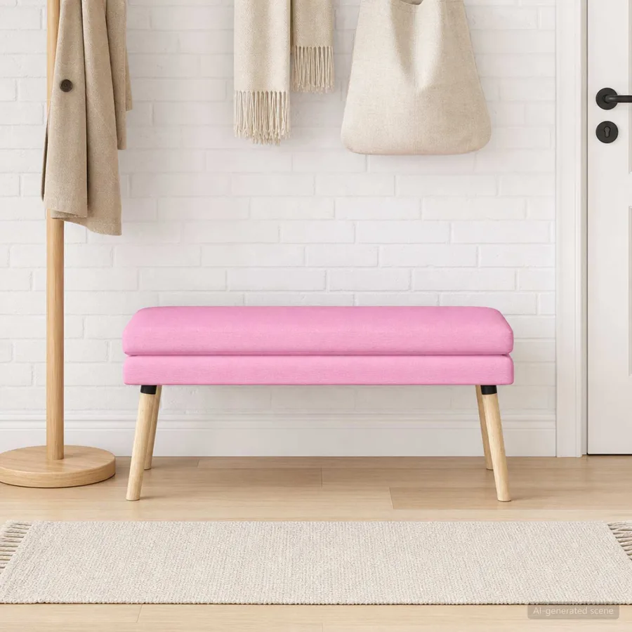 Banc à double couche Rose 110 x 40 x 47 cm Tissu - 3