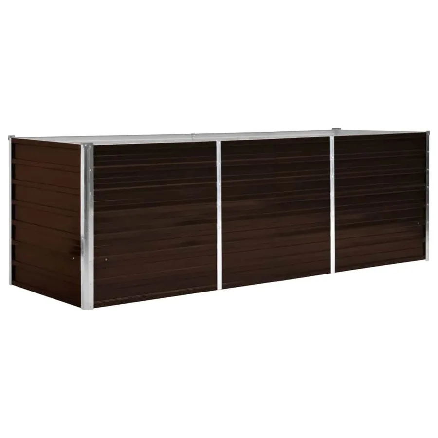 Lit surélevé de jardin Marron 240x80x77 cm Acier galvanisé - 2