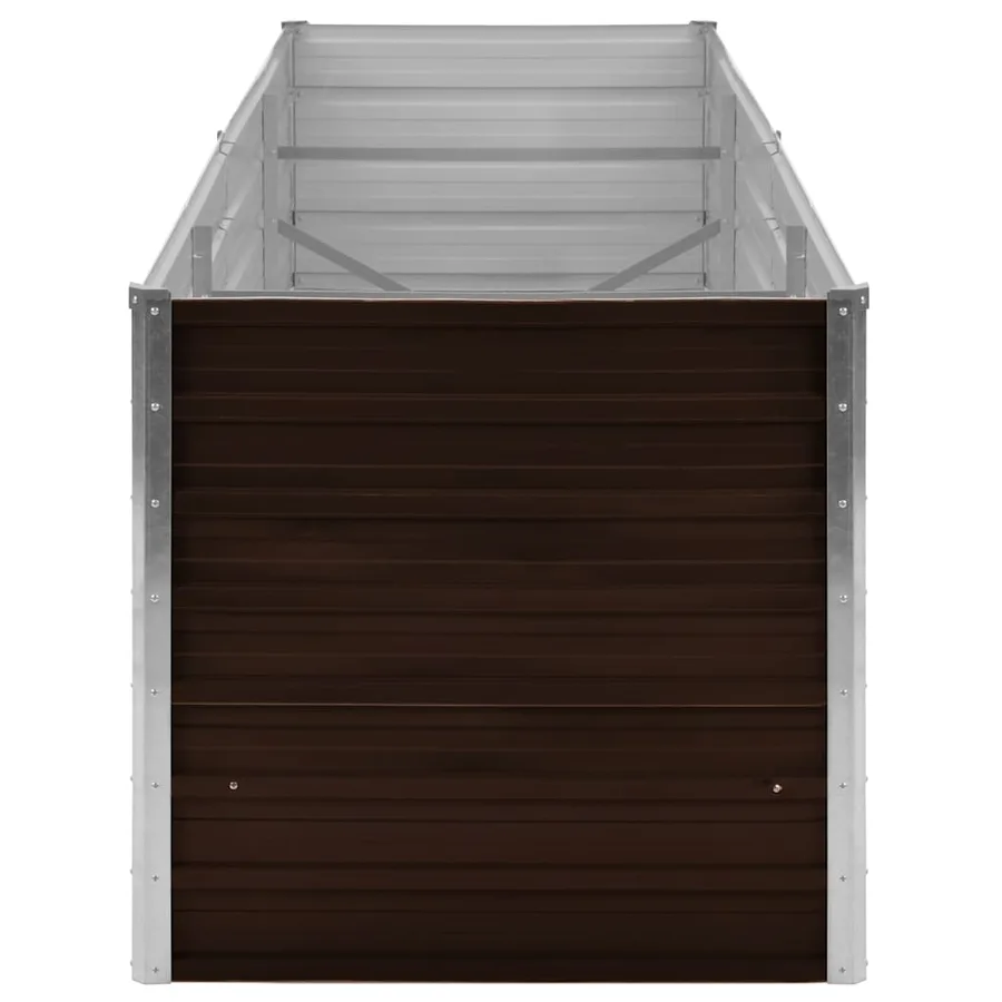 Lit surélevé de jardin Marron 240x80x77 cm Acier galvanisé - 5