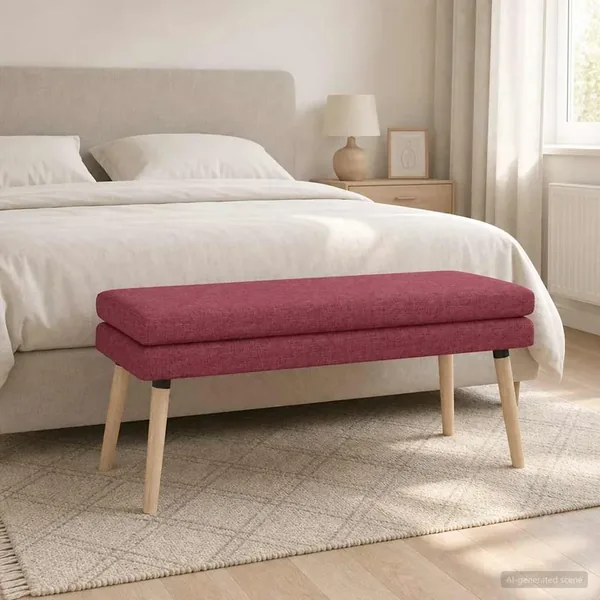 Banc à double couche Bordeaux 110 x 40 x 47 cm Tissu