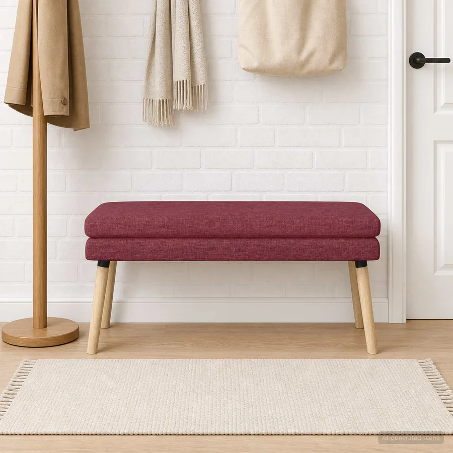 Banc à double couche Bordeaux 110 x 40 x 47 cm Tissu - 3