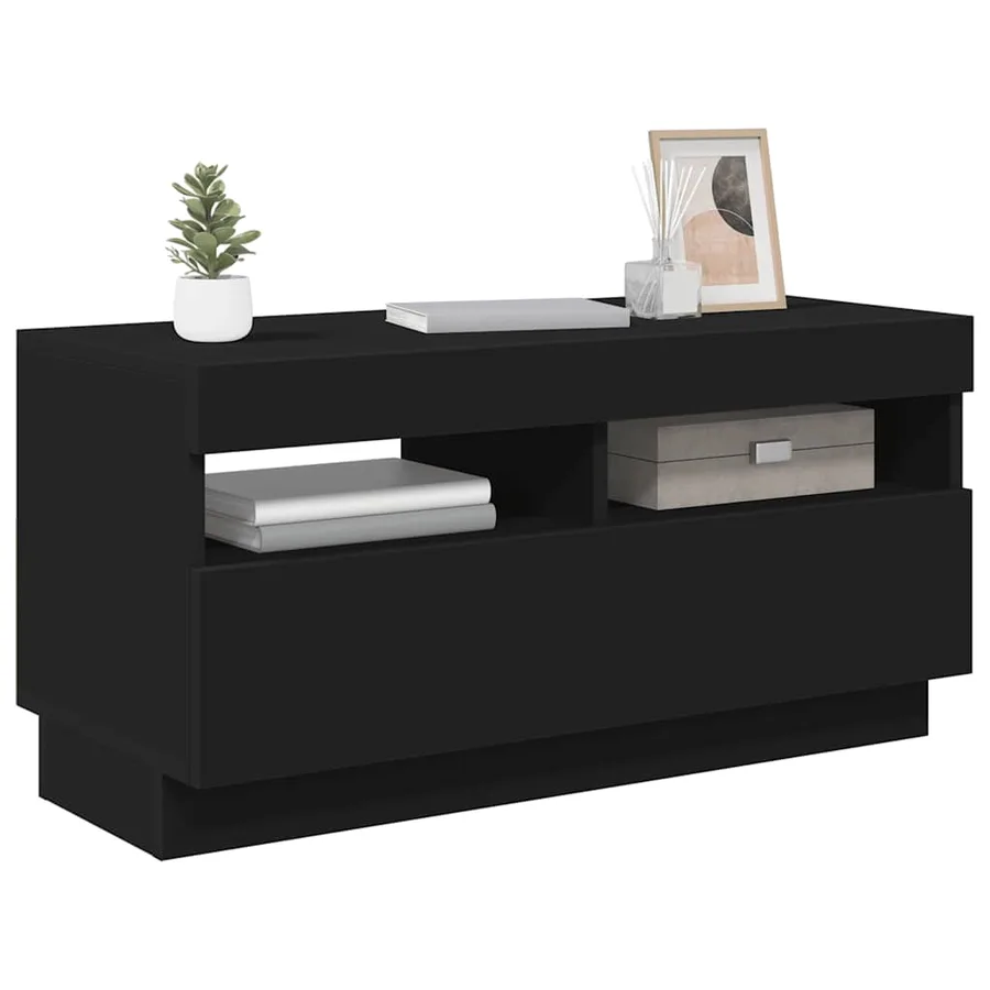 Meuble TV avec lumières LED noir 80x35x40 cm - 15