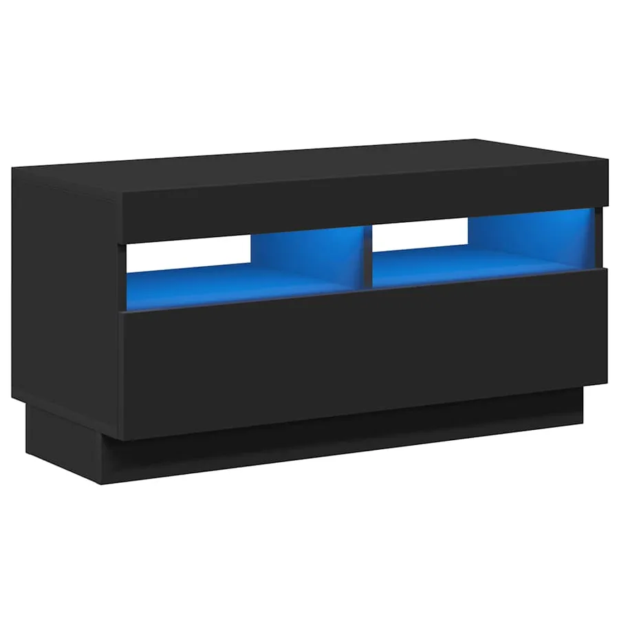 Meuble TV avec lumières LED noir 80x35x40 cm - 2