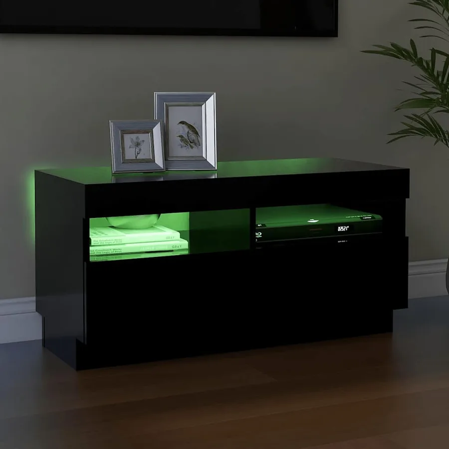 Meuble TV avec lumières LED noir 80x35x40 cm - 4