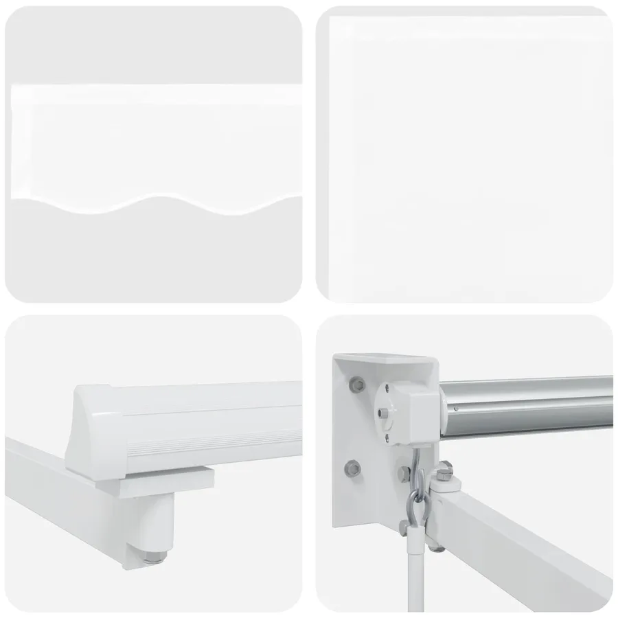 Auvent rétractable Blanc 3,5 x 2 m 100% Polyester et Aluminium - 7