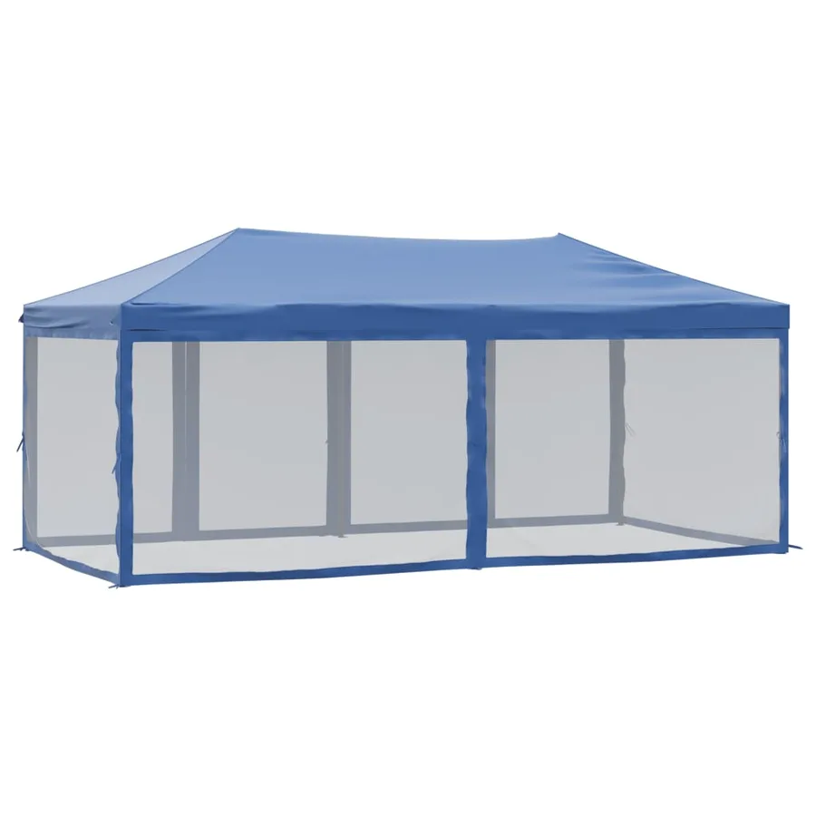 Tente de réception pliable avec parois Bleu 3x6 m - 5